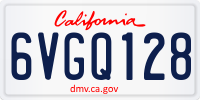 CA license plate 6VGQ128