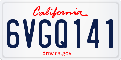 CA license plate 6VGQ141