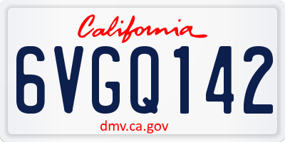CA license plate 6VGQ142