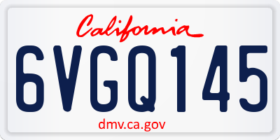 CA license plate 6VGQ145