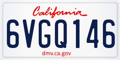 CA license plate 6VGQ146