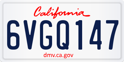 CA license plate 6VGQ147