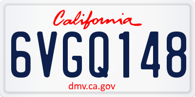 CA license plate 6VGQ148