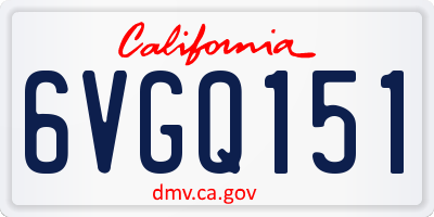 CA license plate 6VGQ151