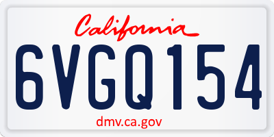 CA license plate 6VGQ154