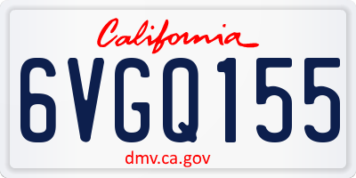 CA license plate 6VGQ155