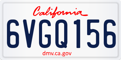 CA license plate 6VGQ156
