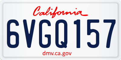 CA license plate 6VGQ157