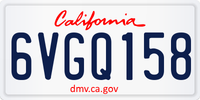 CA license plate 6VGQ158