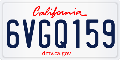CA license plate 6VGQ159