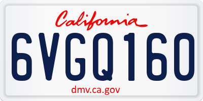 CA license plate 6VGQ160