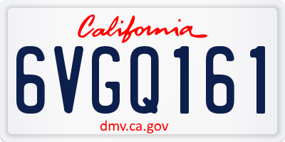 CA license plate 6VGQ161