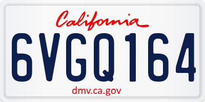 CA license plate 6VGQ164