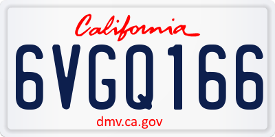 CA license plate 6VGQ166