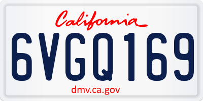 CA license plate 6VGQ169