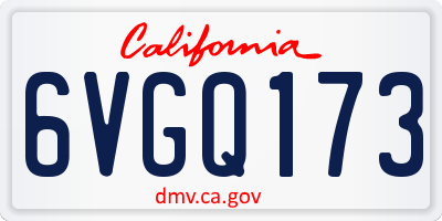 CA license plate 6VGQ173