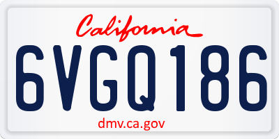 CA license plate 6VGQ186