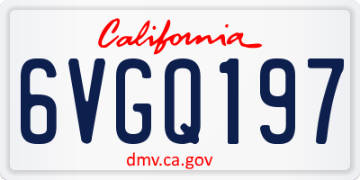 CA license plate 6VGQ197