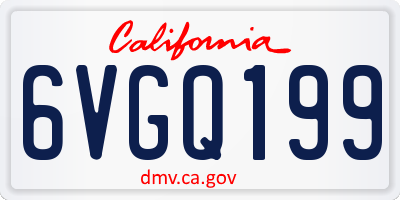 CA license plate 6VGQ199