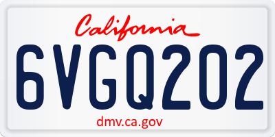 CA license plate 6VGQ202
