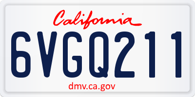 CA license plate 6VGQ211