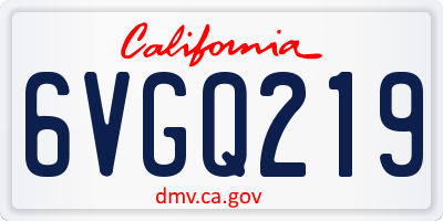 CA license plate 6VGQ219