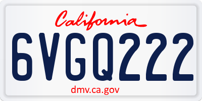 CA license plate 6VGQ222