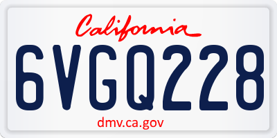 CA license plate 6VGQ228