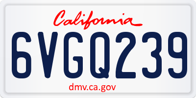 CA license plate 6VGQ239