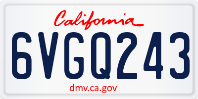 CA license plate 6VGQ243