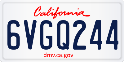 CA license plate 6VGQ244