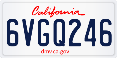 CA license plate 6VGQ246