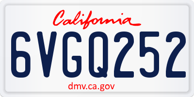 CA license plate 6VGQ252