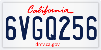CA license plate 6VGQ256