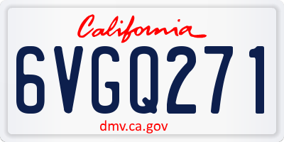 CA license plate 6VGQ271