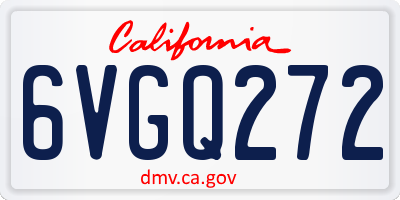 CA license plate 6VGQ272