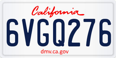 CA license plate 6VGQ276