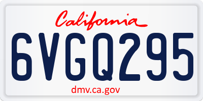 CA license plate 6VGQ295