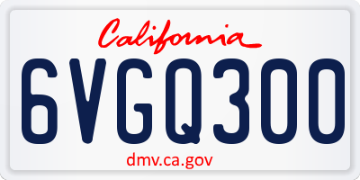 CA license plate 6VGQ300