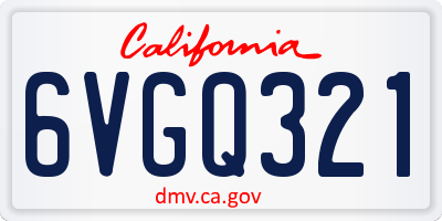 CA license plate 6VGQ321