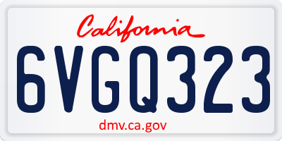 CA license plate 6VGQ323