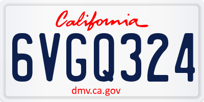 CA license plate 6VGQ324