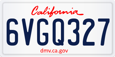 CA license plate 6VGQ327