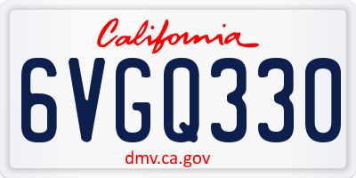 CA license plate 6VGQ330