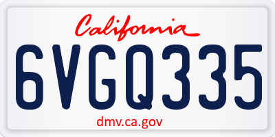 CA license plate 6VGQ335