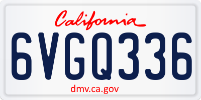 CA license plate 6VGQ336