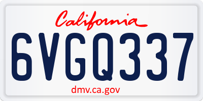 CA license plate 6VGQ337