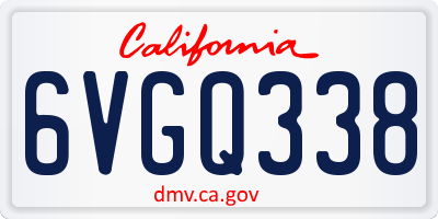CA license plate 6VGQ338