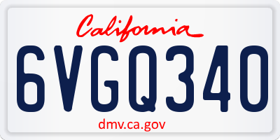 CA license plate 6VGQ340