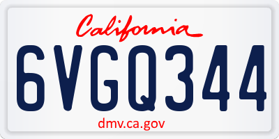 CA license plate 6VGQ344
